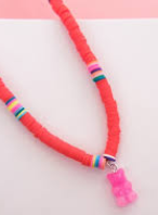 سلسله خرز مع دوب لون احمر